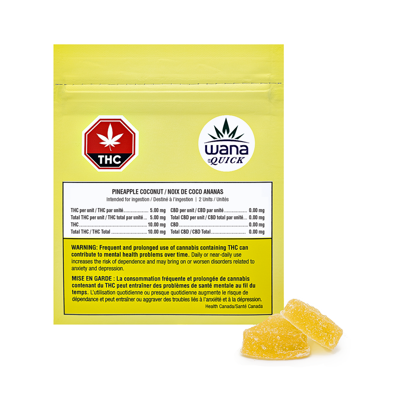 WANA QUICK SOUR PINEAPPLE COCONUT (IND) CHEW - 5MG X 2